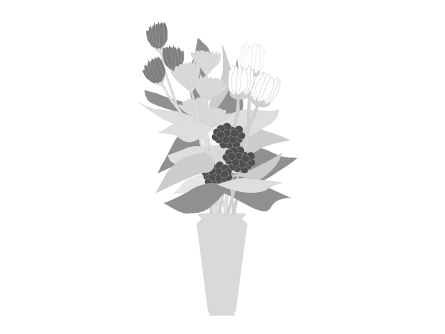 仏花 | 墓参り - シンプル / クリップアート / アイコン / イラスト / 無料 / 白黒 / 二色 / PNG形式：背景透明