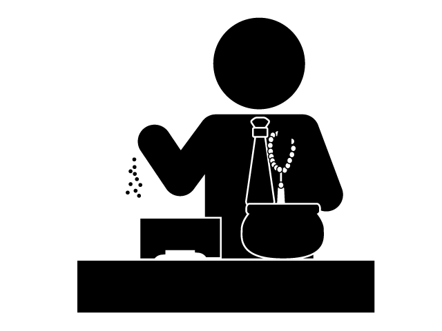 お焼香 | お葬式 | 葬儀 - シンプル / クリップアート / アイコン / イラスト / 無料 / 白黒 / 二色 / PNG形式：背景透明