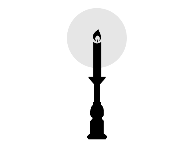 ローソク立て | 仏壇 - シンプル / クリップアート / アイコン / イラスト / 無料 / 白黒 / 二色 / PNG形式：背景透明