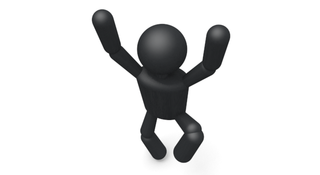 ひょうきんな人 - シンプル人物イラスト/人クリップアート/アイコン/黒色/ピクトグラム