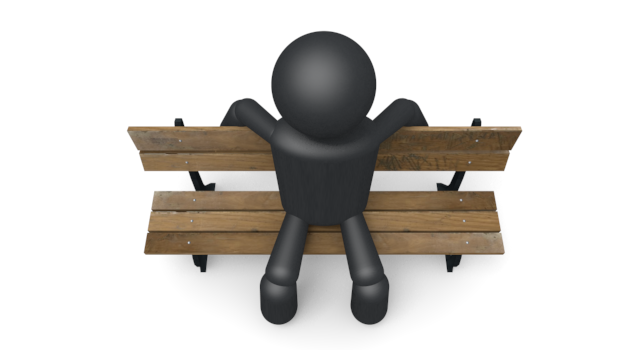 公園でのんびりする人 - シンプル人物イラスト/人クリップアート/アイコン/黒色/ピクトグラム