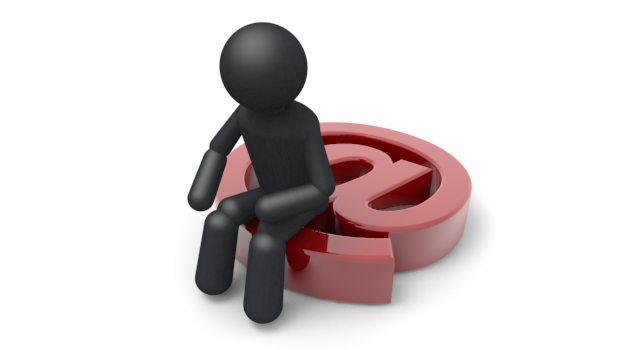 インターネットメール - シンプル人物イラスト/人クリップアート/アイコン/黒色/ピクトグラム