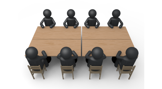 商談 - シンプル人物イラスト/人クリップアート/アイコン/黒色/ピクトグラム