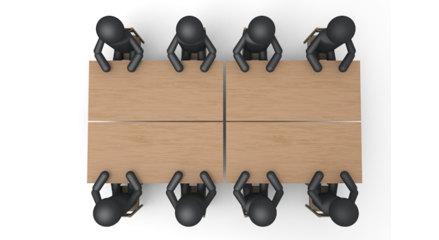 討論会 - シンプル人物イラスト/人クリップアート/アイコン/黒色/ピクトグラム