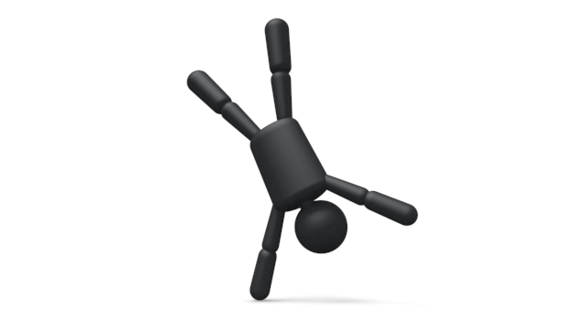 逆立ち - シンプル人物イラスト/人クリップアート/アイコン/黒色/ピクトグラム