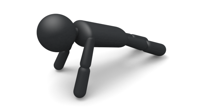 運動する人 - シンプル人物イラスト/人クリップアート/アイコン/黒色/ピクトグラム