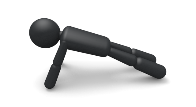 腕力を鍛える - シンプル人物イラスト/人クリップアート/アイコン/黒色/ピクトグラム