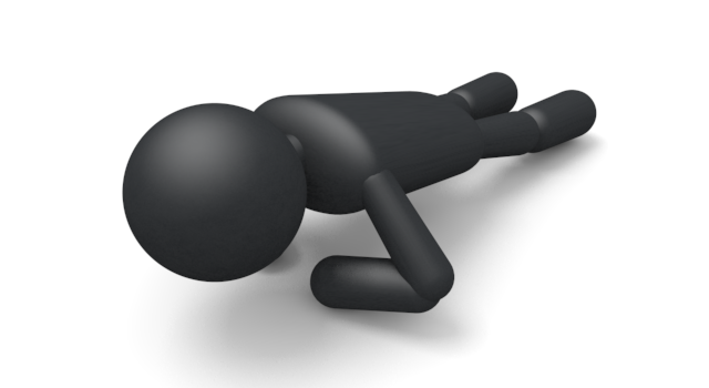 腕立て伏せ - シンプル人物イラスト/人クリップアート/アイコン/黒色/ピクトグラム