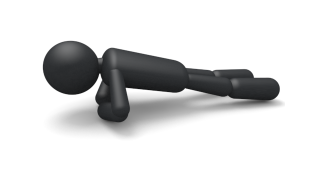 筋力トレーニング - シンプル人物イラスト/人クリップアート/アイコン/黒色/ピクトグラム