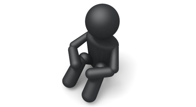 ひきこもり - シンプル人物イラスト/人クリップアート/アイコン/黒色/ピクトグラム