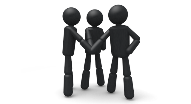 仲間たち - シンプル人物イラスト/人クリップアート/アイコン/黒色/ピクトグラム