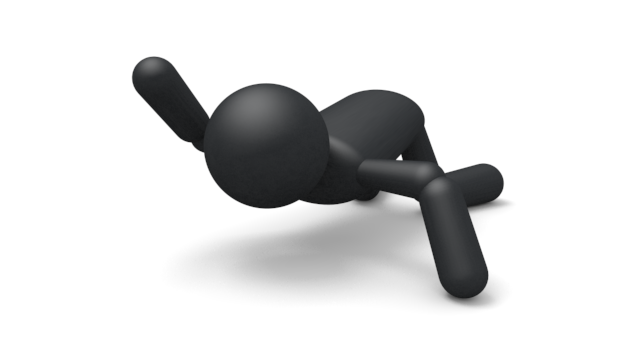 助けを呼ぶ - シンプル人物イラスト/人クリップアート/アイコン/黒色/ピクトグラム