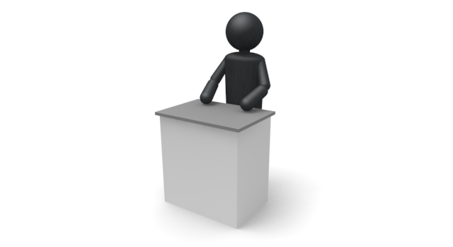 講演会 - シンプル人物イラスト/人クリップアート/アイコン/黒色/ピクトグラム