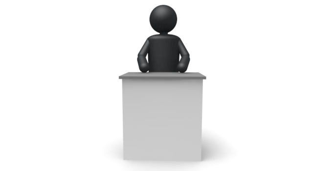 壇上で話す - シンプル人物イラスト/人クリップアート/アイコン/黒色/ピクトグラム