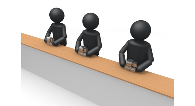 働くスタッフ - シンプル人物イラスト/人クリップアート/アイコン/黒色/ピクトグラム