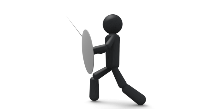 決戦/決闘 - シンプル人物イラスト/人クリップアート/アイコン/黒色/ピクトグラム