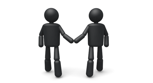 共同作業 - シンプル人物イラスト/人クリップアート/アイコン/黒色/ピクトグラム