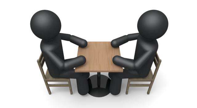 別れ話をする - シンプル人物イラスト/人クリップアート/アイコン/黒色/ピクトグラム