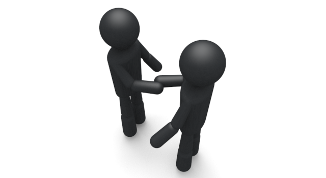 ありがとう - シンプル人物イラスト/人クリップアート/アイコン/黒色/ピクトグラム