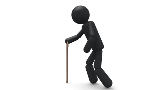 年配者 - シンプル人物イラスト/人クリップアート/アイコン/黒色/ピクトグラム