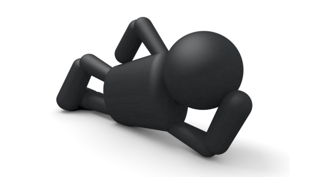 体を休める - シンプル人物イラスト/人クリップアート/アイコン/黒色/ピクトグラム