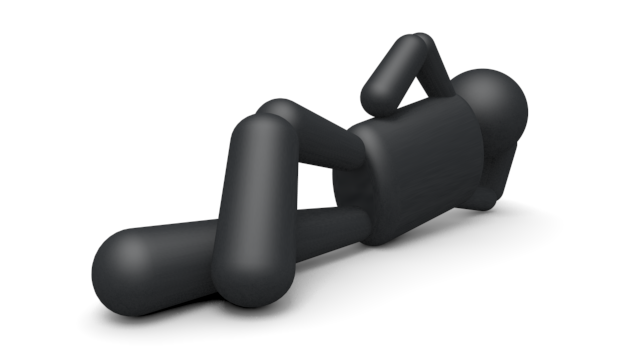 くつろぐ - シンプル人物イラスト/人クリップアート/アイコン/黒色/ピクトグラム