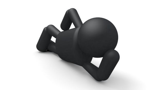 部屋でテレビを見る - シンプル人物イラスト/人クリップアート/アイコン/黒色/ピクトグラム