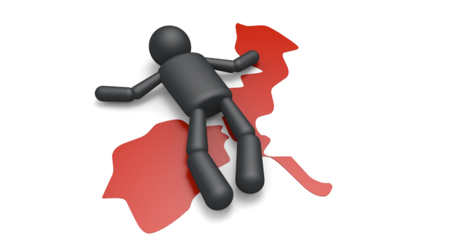 大量出血死 - シンプル人物イラスト/人クリップアート/アイコン/黒色/ピクトグラム