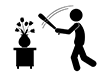 People who destroy things | Violence | Bad-Free pictograms | Black and white illustrations
