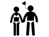 Men and women | Underwear | Love-Free pictograms | Black and white illustrations