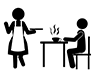 Maid Cafe | Coffee | Coffee Shop-Free Pictograms | Black and White Illustrations