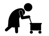 Grandma | Walk slowly | Bend your hips-Free pictograms | Black and white illustrations