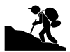 Mountaineering | Mountaineering | Hobbies | Men-Free Pictograms | Black and White Illustrations