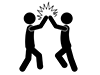 High five | Project success | Winning --Free pictogram | Black and white illustration