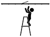 Open the ceiling and examine | Mouse on the ceiling | Attic-Free pictogram | Black and white illustration