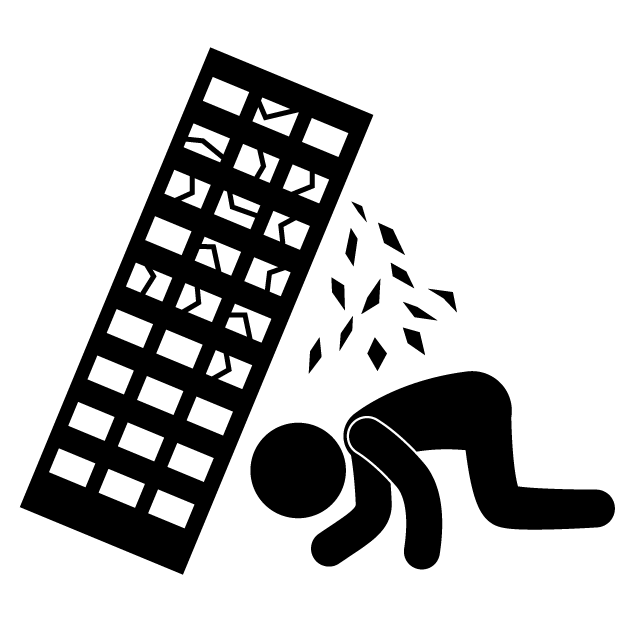 割れる - 挿絵/クリップアート/フリー/写真/アイコン/白黒/シンプル