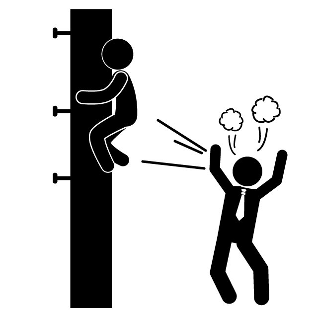 登る - 挿絵/クリップアート/フリー/写真/アイコン/白黒/シンプル