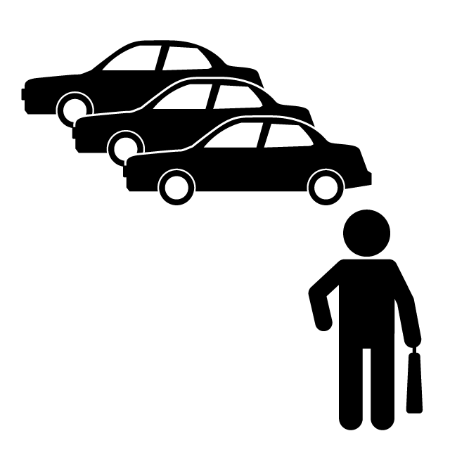 出向く - 挿絵/クリップアート/フリー/写真/アイコン/白黒/シンプル