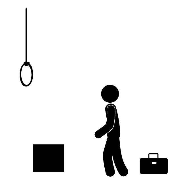 首つり - 挿絵/クリップアート/フリー/写真/アイコン/白黒/シンプル