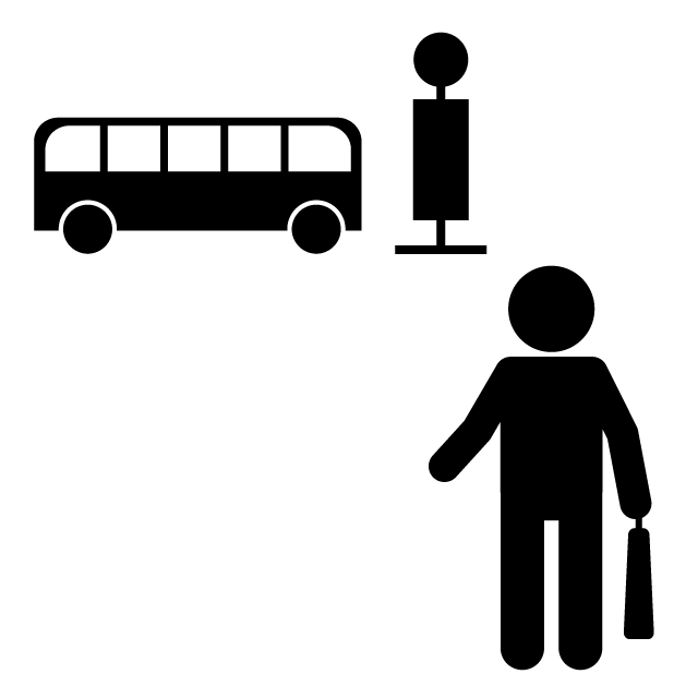 バス停 - 挿絵/クリップアート/フリー/写真/アイコン/白黒/シンプル