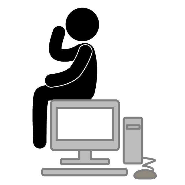 座る - 挿絵/クリップアート/フリー/写真/アイコン/白黒/シンプル