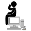 パソコン｜作業｜オペレーター - ビジネス｜クリップアート｜フリー素材