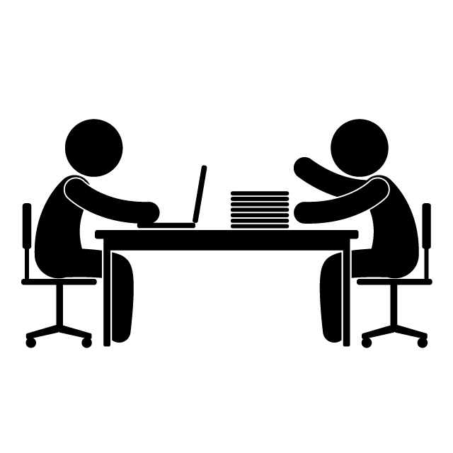 同僚 - 挿絵/クリップアート/フリー/写真/アイコン/白黒/シンプル