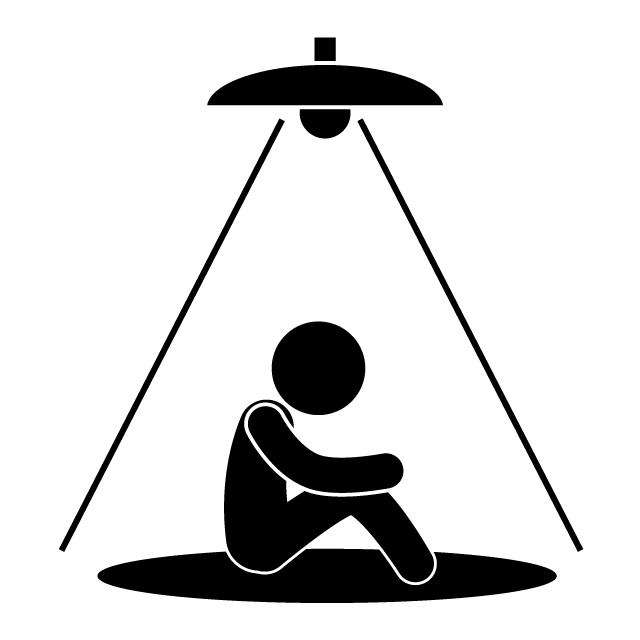 落ち込む - 挿絵/クリップアート/フリー/写真/アイコン/白黒/シンプル