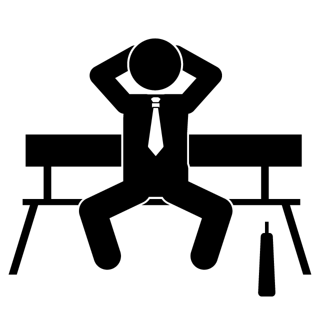 サボる - 挿絵/クリップアート/フリー/写真/アイコン/白黒/シンプル