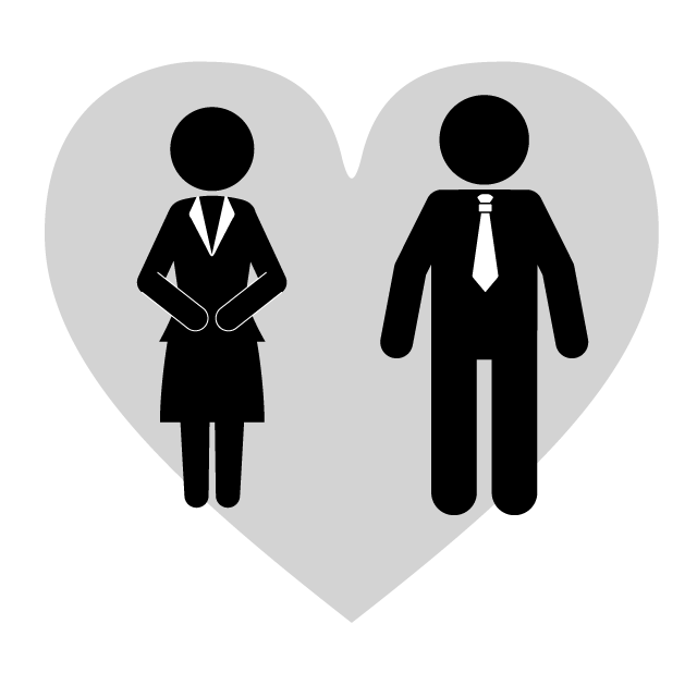 恋｜恋愛｜恋心｜一目惚れ - シンプル / クリップアート / アイコン / イラスト / 無料 / 白黒 / 二色 / PNG形式：背景透明