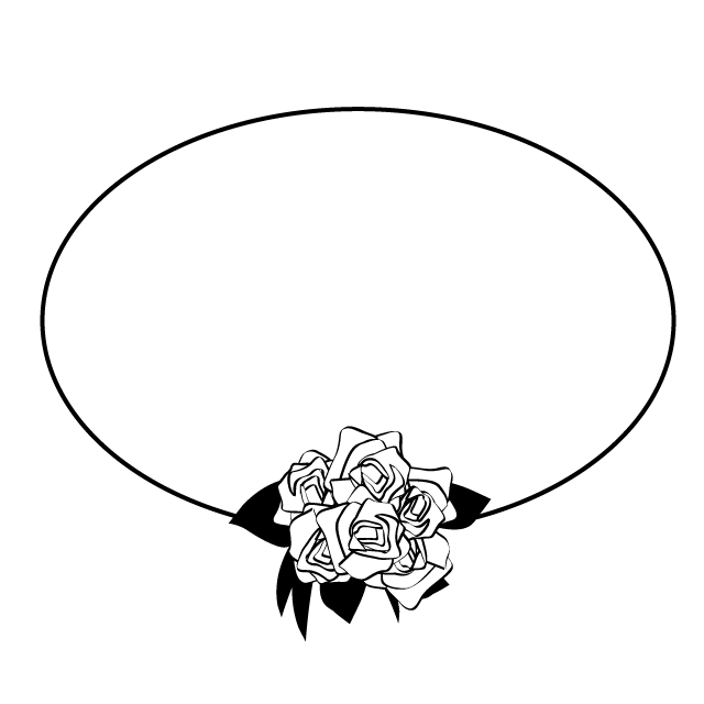 花束｜メッセージ｜バラ｜祝福 - シンプル / クリップアート / アイコン / イラスト / 無料 / 白黒 / 二色 / PNG形式：背景透明