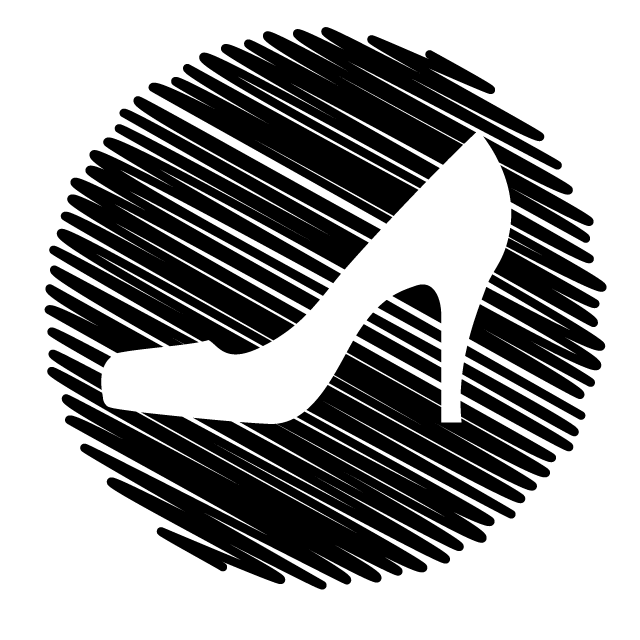 ハイヒール｜女性｜シンボル｜シンプル - シンプル / クリップアート / アイコン / イラスト / 無料 / 白黒 / 二色 / PNG形式：背景透明