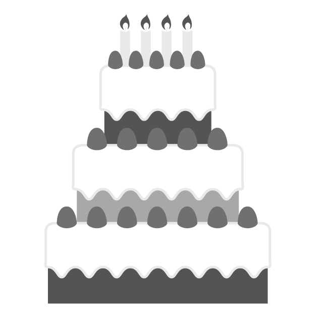 ウェディングケーキ｜挙式｜イチゴ｜定番 - シンプル / クリップアート / アイコン / イラスト / 無料 / 白黒 / 二色 / PNG形式：背景透明