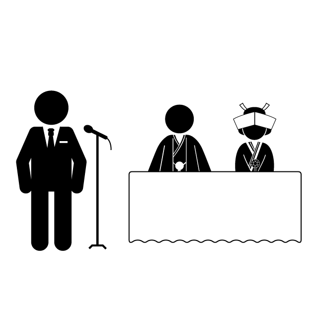 スピーチ｜結婚式｜友人｜和式 - シンプル / クリップアート / アイコン / イラスト / 無料 / 白黒 / 二色 / PNG形式：背景透明